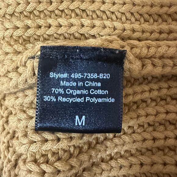 Jenni Kayne Fishermam Organic Cotton Blend Sweater in Mustard Medium EUC - Picture 6 of 6